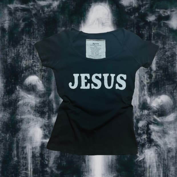 00’s vibe embroidered JESUS tshirt