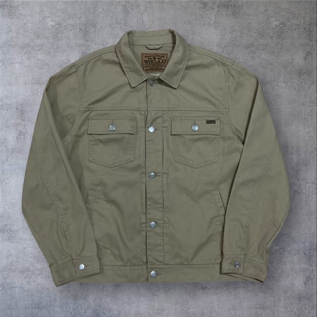 후아유 멀티 포켓 베이지 트러커 자켓