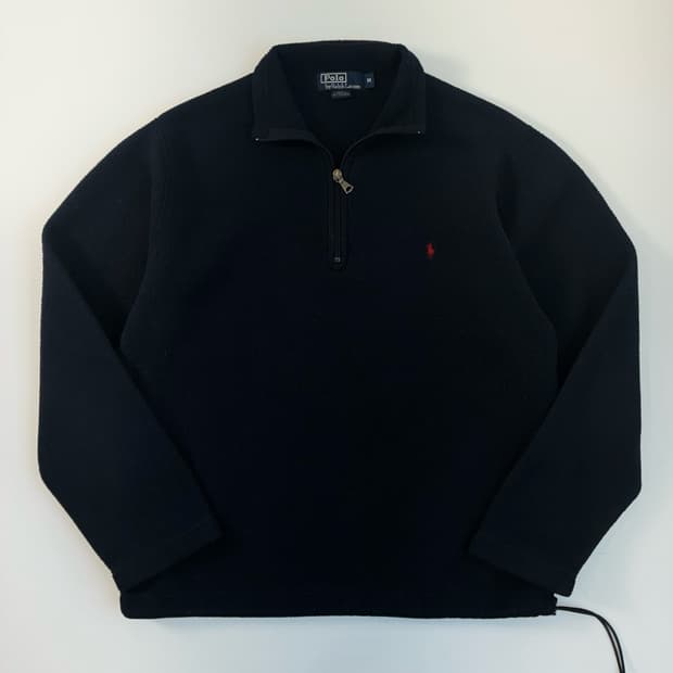 Polo  폴로 랄프로렌 90,s 자수 네이비 반집업 플리스