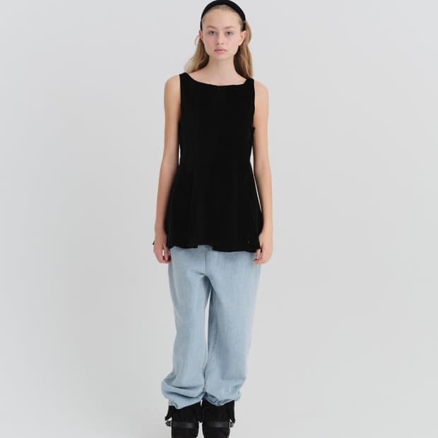 리본빛 벨벳 미니 드레스