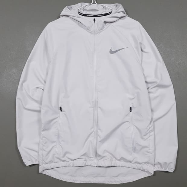 M (95) 나이키 에센셜 러닝 경량 바람막이 집업 후드 자켓 아이보리