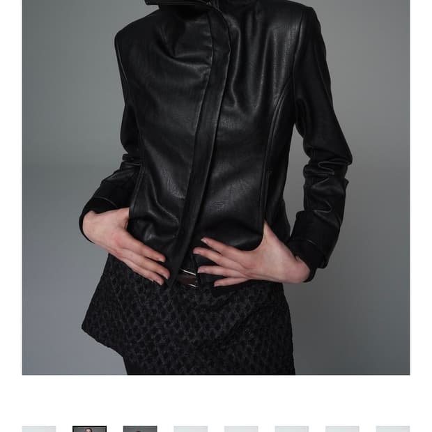 Settle for moon Diagonal leather jacket 