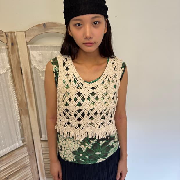 Vintage Macrame Boho Bustier