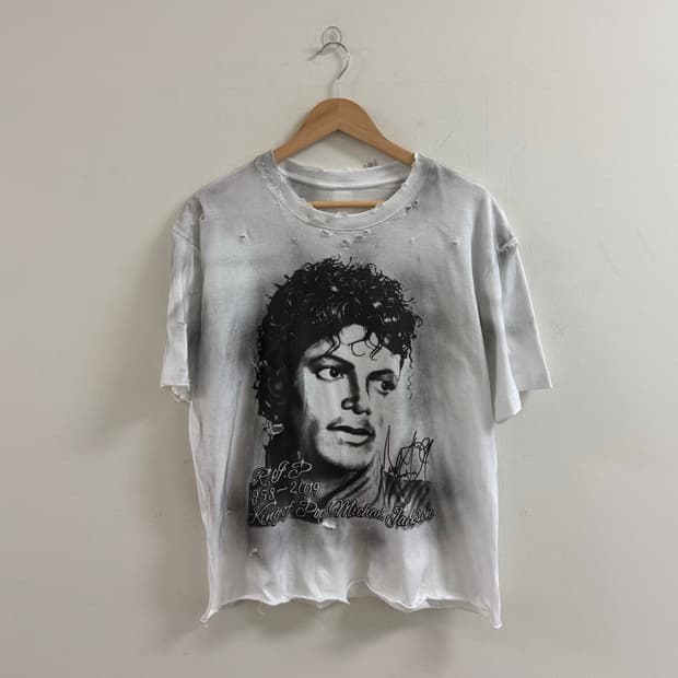 Distressed vintage Michael Jackson tees