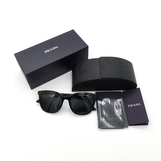 Prada 프라다 SPR03X-F 블랙 아세테이트 뿔테 선글라스