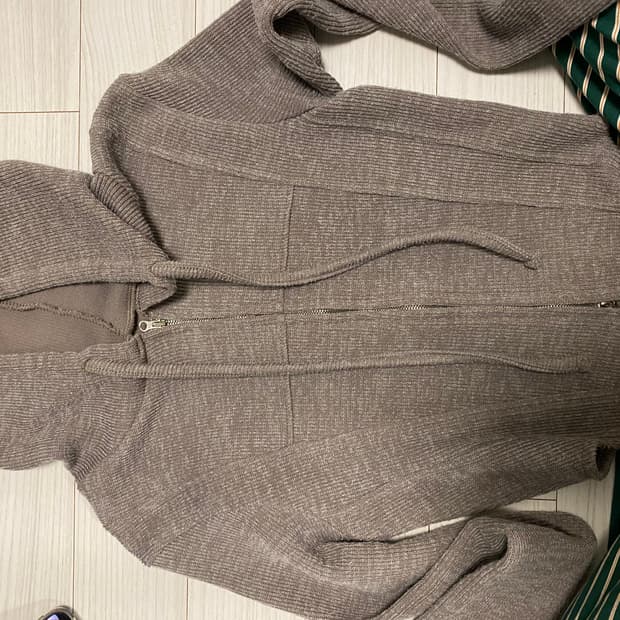 빈티지 크롭 후드집업