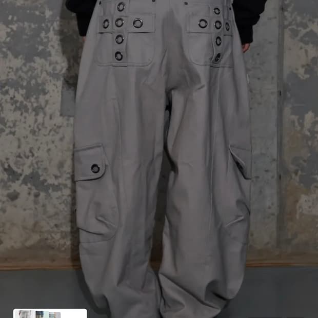 팬시클럽 크로스 포켓 카고 팬츠 핑크베이지 2