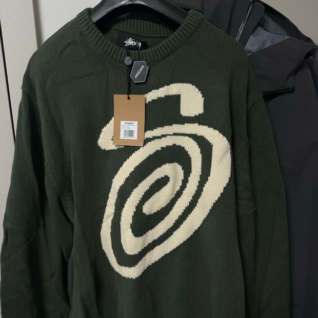 스투시 컬리 S 스웨터 니트 그린 XL