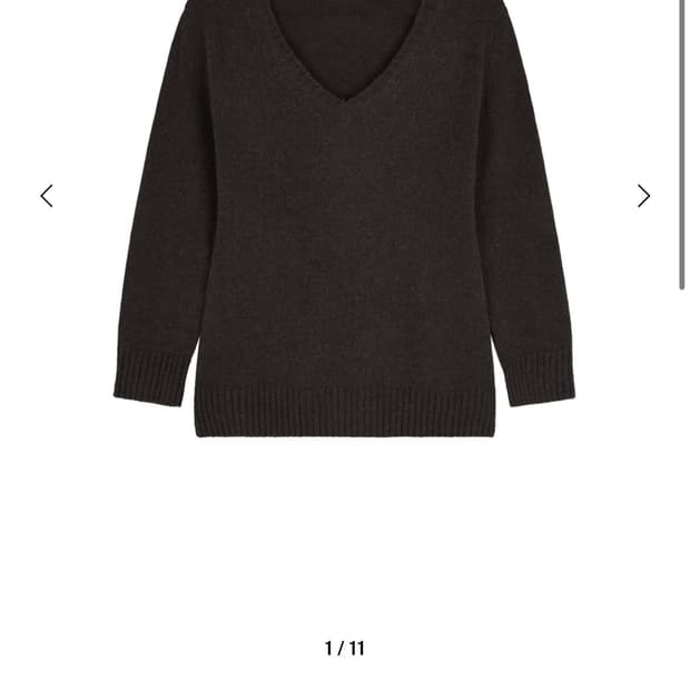 리포스 알파카 브이넥 니트 브라운M사이즈