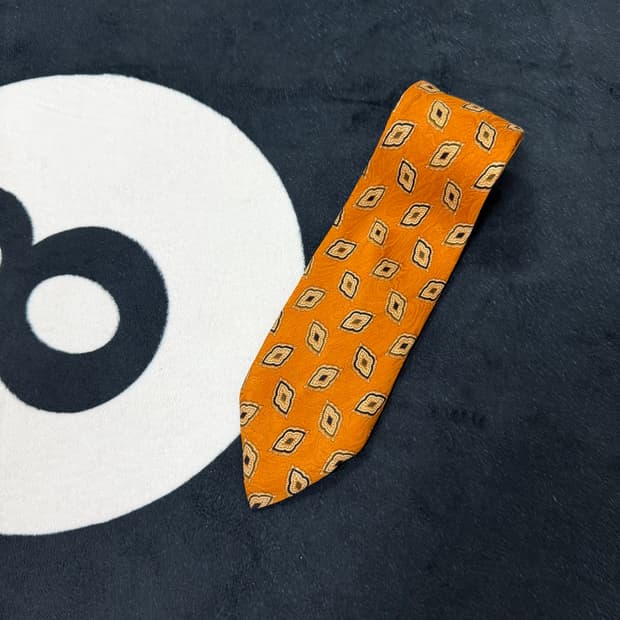 버버리 빈티지 실크 넥타이 (Orange)