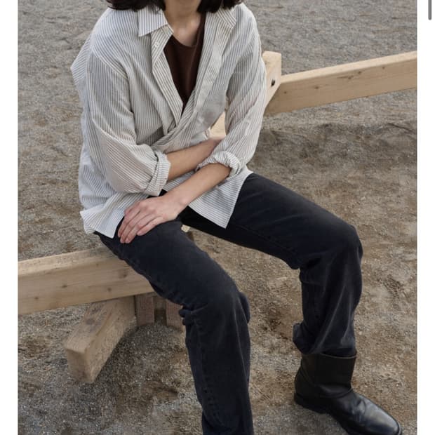 머듈 [025] oversized shirts /stripe