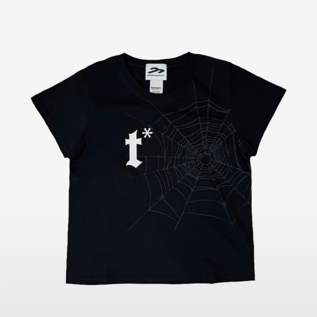 탄산마그네슘 스파이더 웹 티셔츠 블랙
