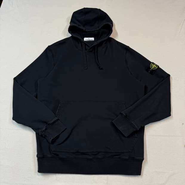 XXL) 스톤아일랜드 와펜 블랙 스웨트 후드티