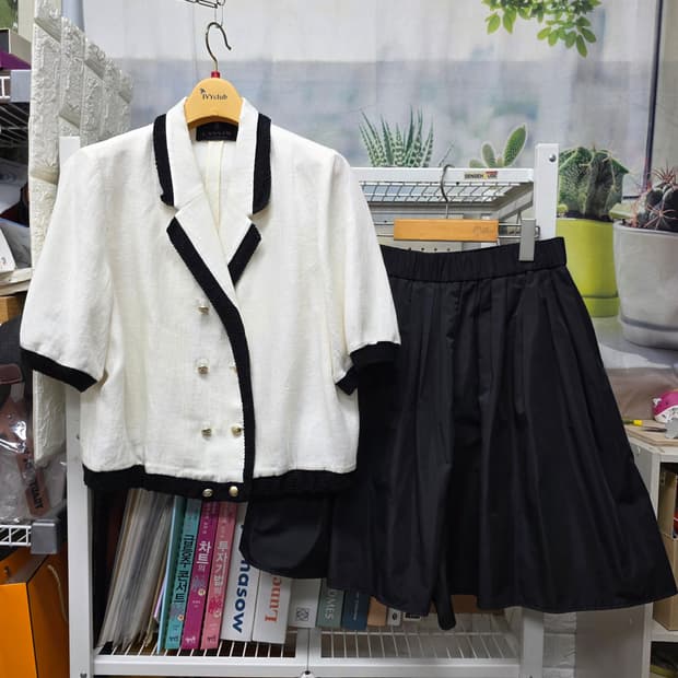 랑방 여성 봄~여름 린넨자켓 55~슬림66 투피스 반바지 세트 WM61