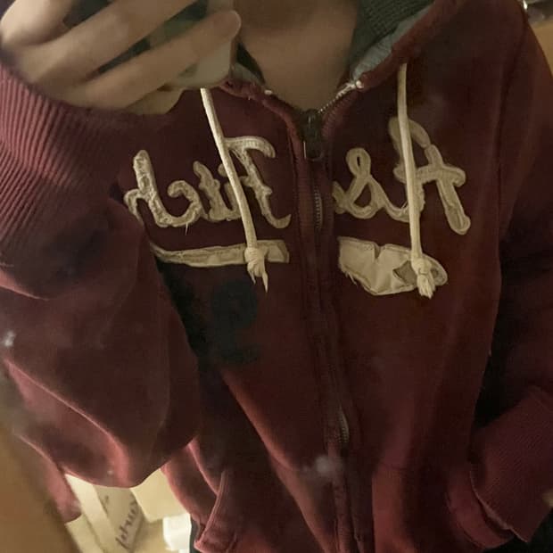 대대장 아베크롬비 버건디 마룬 후드집업