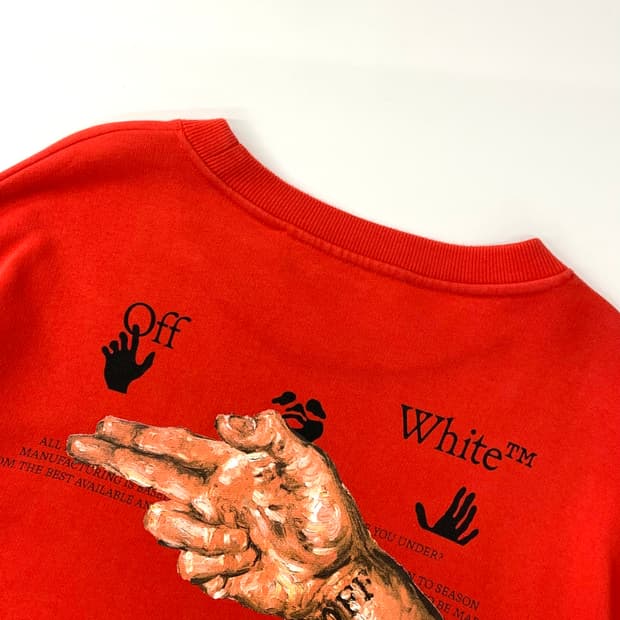 Off white 오프화이트 레드 핑거 맨투맨