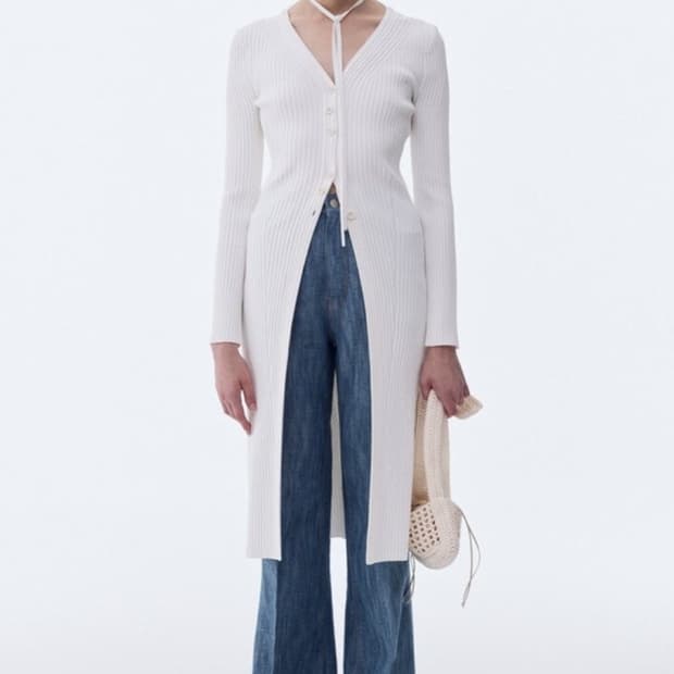 렉토 롱니트 가디건 드레스 s