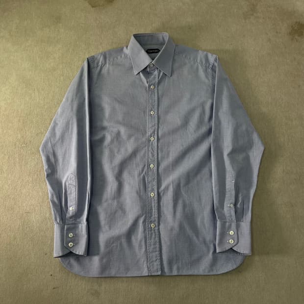 100 톰포드 코튼 체크 셔츠