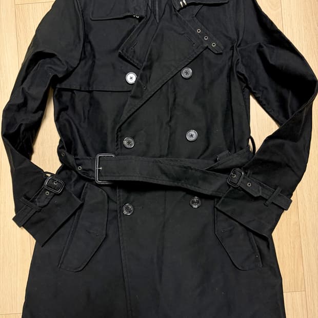 폴로 백화점판 블랙 트렌치코트 44-55