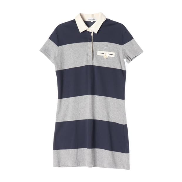LACOSTE 단가라 피케 미니 원피스 36
