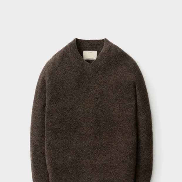 포터리 메리노울 컴포트 브이넥 니트. 다크브라운 1size