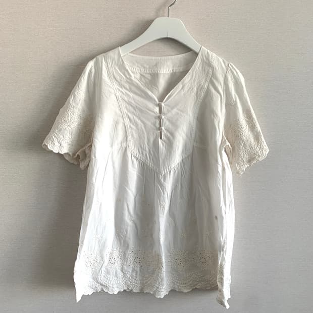 모리걸 레이스 블라우스