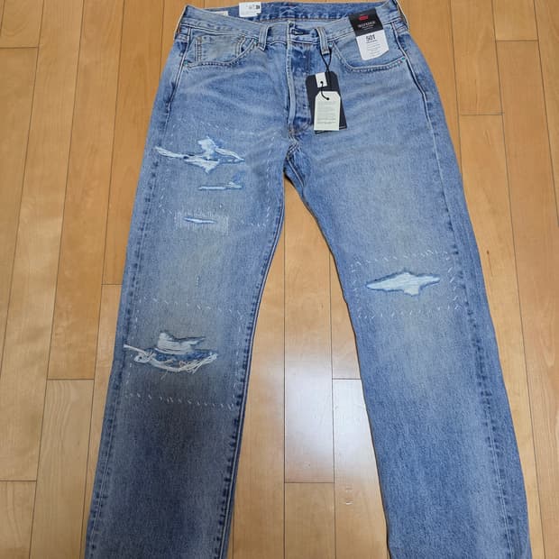 리바이스 501 셀비지 터콰이즈 리벳 32-30