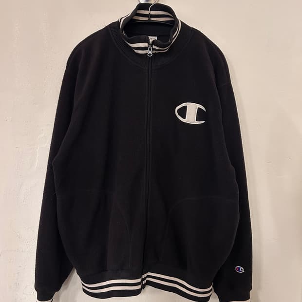 챔피온 블랙 플리스 자켓 바시티 자켓 XL