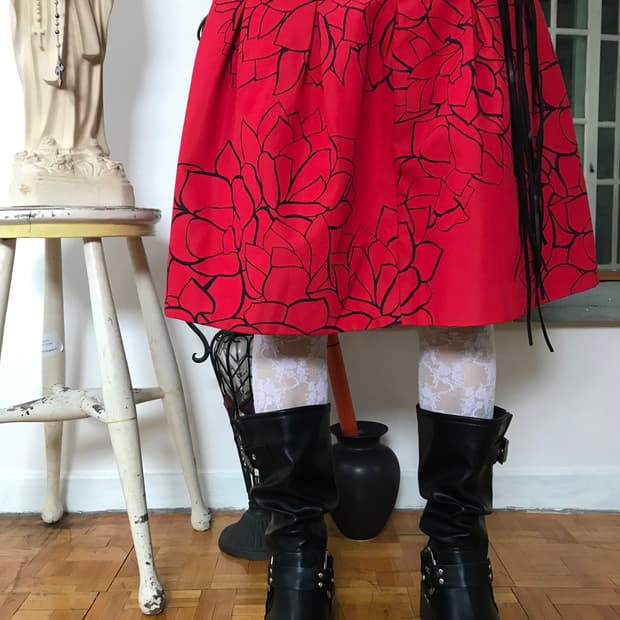 vintage gap red pattern skirt 