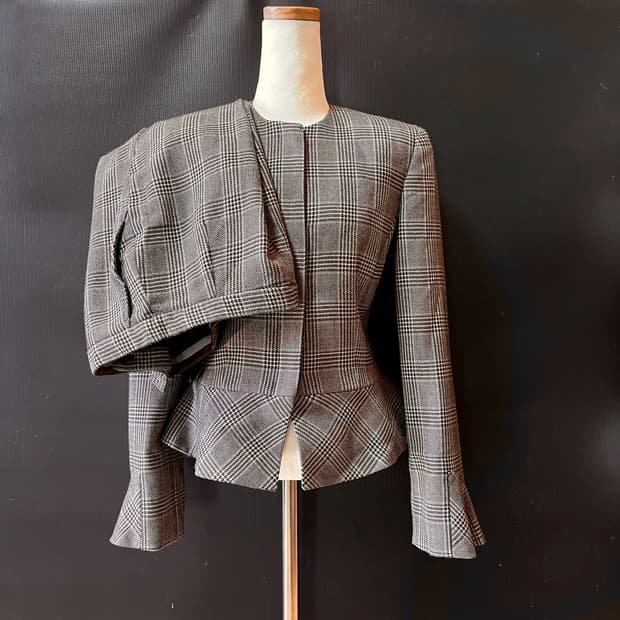 올드 아르마니 꼴레지오니 셋업 자켓-트라우저 체크 패턴 Made in I