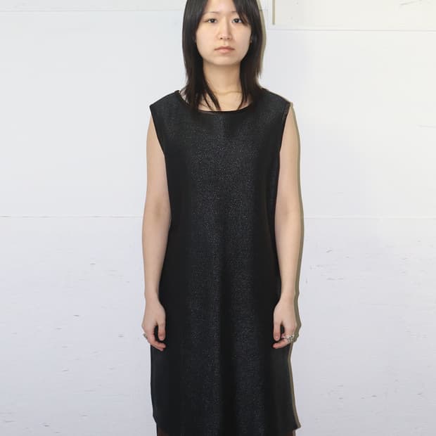 입생로랑 리브고슈 80s 비스코스 슬리브리스 원피스