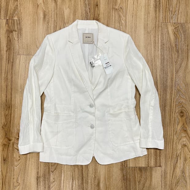 (새상품) BCBG 화이트 린넨 블레이저