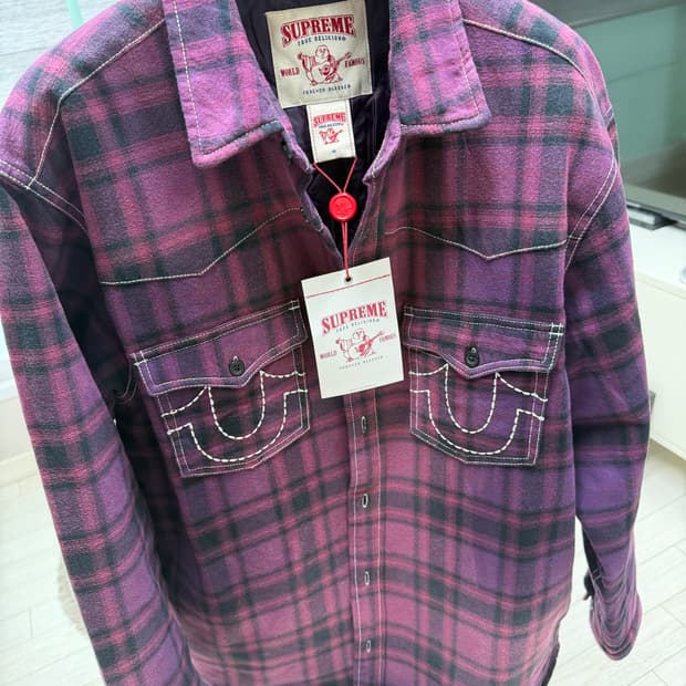 슈프림 트루릴리젼 25fw 체크셔츠 M 새상품