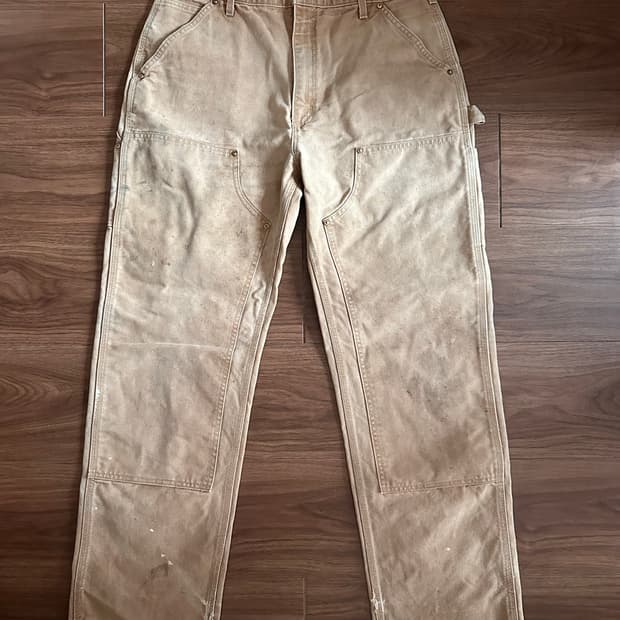 빈티지 칼하트 더블니 카펜터 워크팬츠 B01 BRN 34