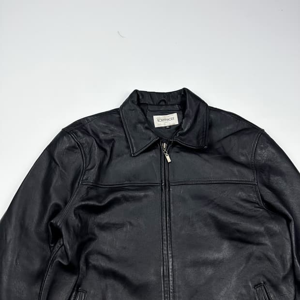 VTG 빈티지 양가죽 블랙 블루종 가죽자켓 (M)