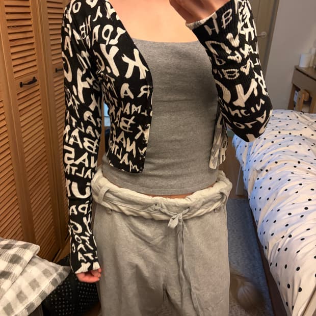 히스테릭글래머st 프린팅 크롭 가디건