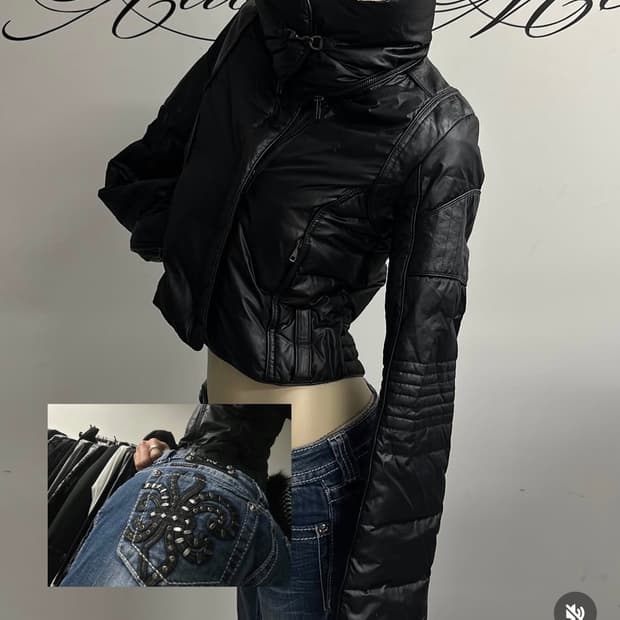 샵502 shop502 하이넥레더패딩/lgb나폴레옹자켓goa갸루릭오웬스