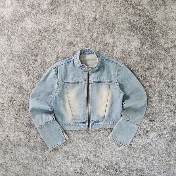 블루걸 데님 크롭 자켓