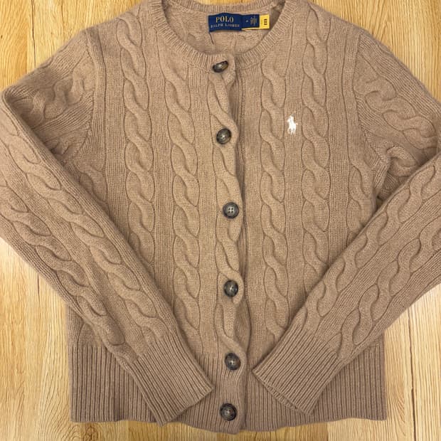 [xs]여성 폴로 랄프로렌 케이블 니트 가디건 베이지