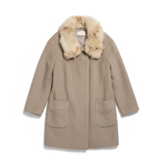 SJSJ 폭스퍼 카라 코트