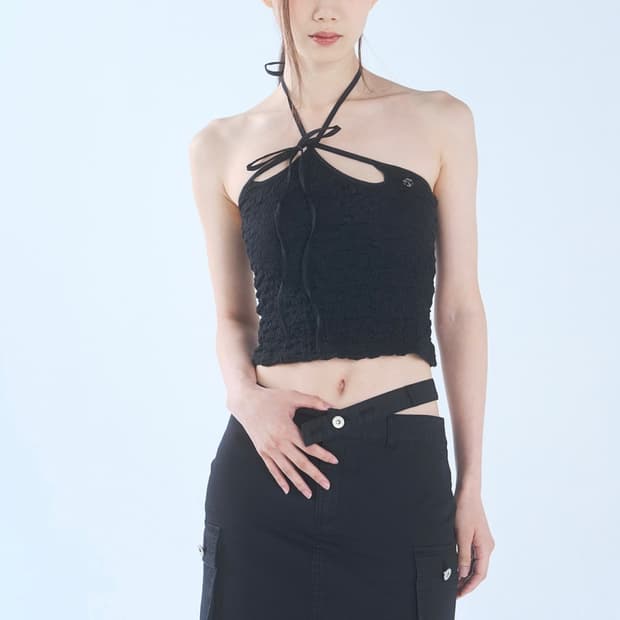 페인오어플레져 오키드 튜브탑 블랙