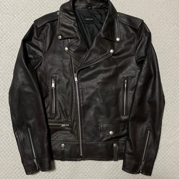 [52] L'homme en cuir 웨스턴 무드 레더 자켓 브라운