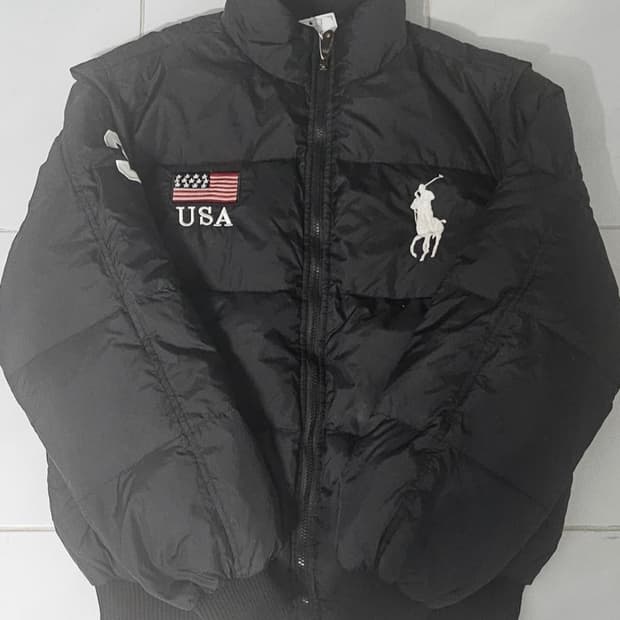폴로 빅포니 성조기 패딩 