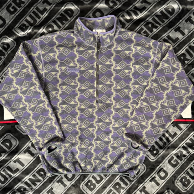 컬럼비아 1/4 지퍼 플리스 풀오버 퍼플 앤 라이트 그린