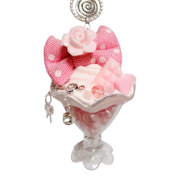 딸기 구슬 파르페 키링 ᰔᩚ