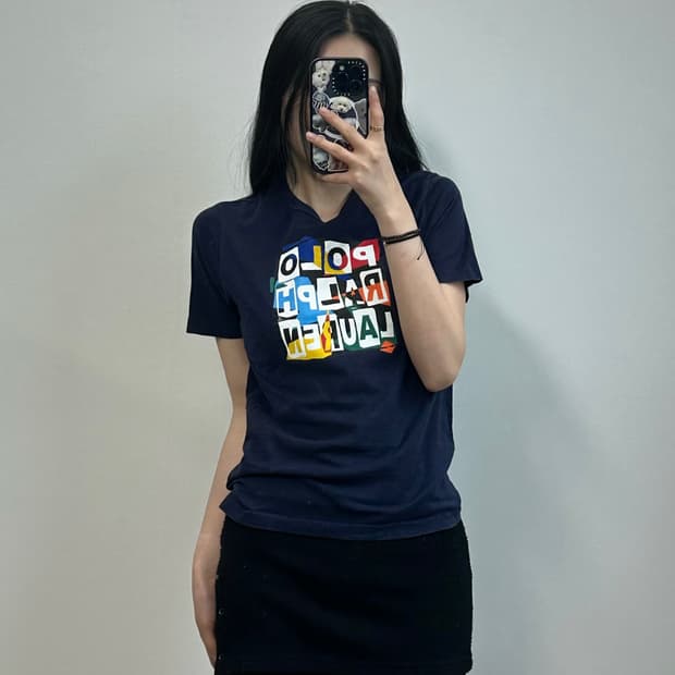 폴로 랄프로렌 박스로고 네이비 반팔 티셔츠