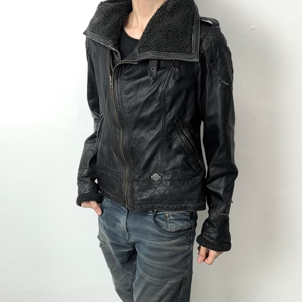 Harley Davidson Shearling Trim Asymmetri