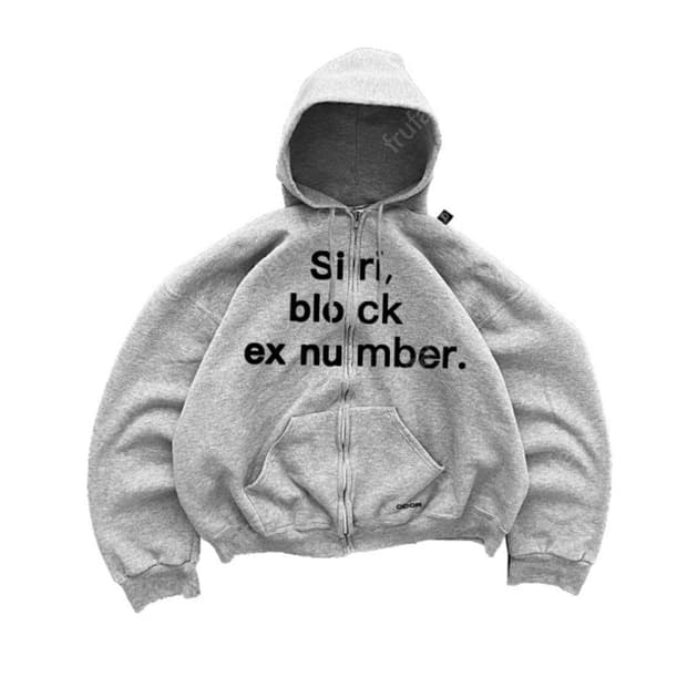 오도어 시리 후드집업 그레이