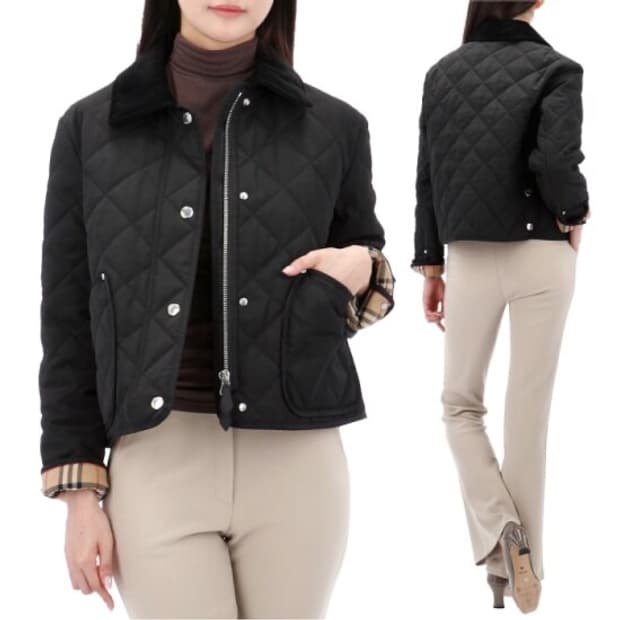 버버리 랜포드 여성 퀼팅자켓 8078519 M사이즈 블랙