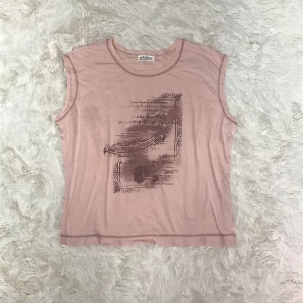 일본빈티지 딸기우유 오네갸루 레터링 슬리브리스